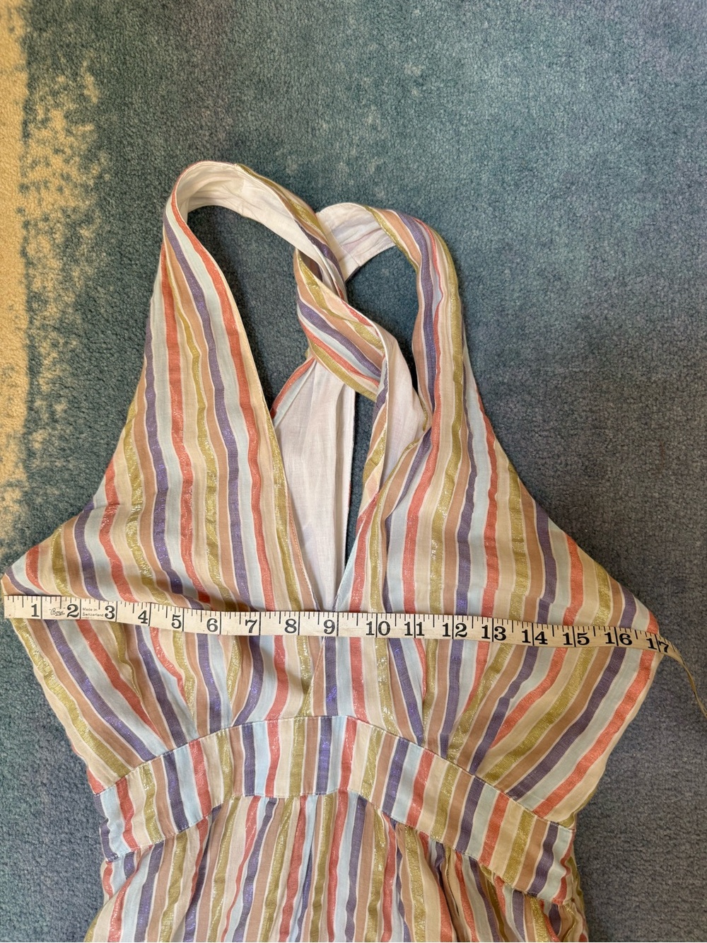 Boden Striped V-Neck Sleeveless Maxi Dress - Pastel Multi Colors - Picture 4 of 16